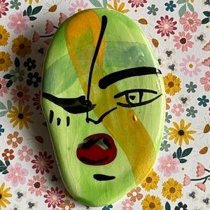 Abstract Face Brooch